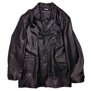 MODAL Lamb Skin Leather Jacket Coat Blazer Black  XL